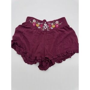 Mossimo Supply Comfy Elasticized Shorts With Floral Embroidery Small